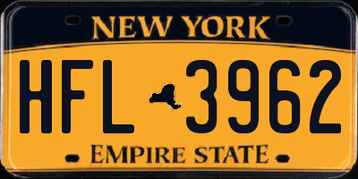 NY license plate HFL3962