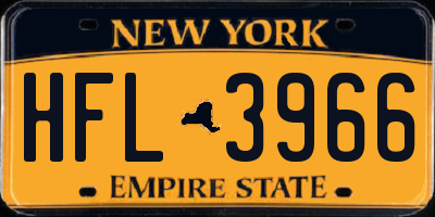NY license plate HFL3966