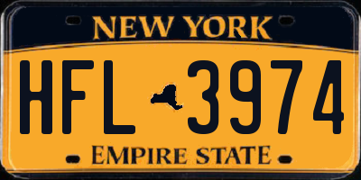 NY license plate HFL3974