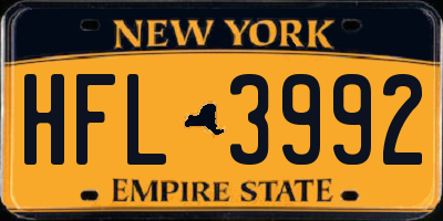 NY license plate HFL3992