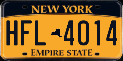 NY license plate HFL4014