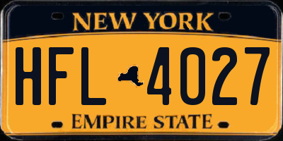 NY license plate HFL4027