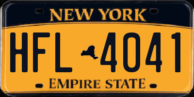 NY license plate HFL4041