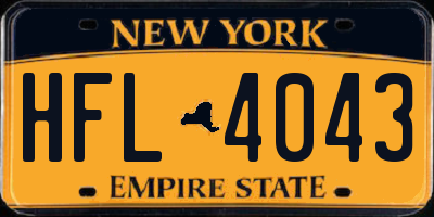 NY license plate HFL4043
