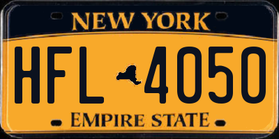 NY license plate HFL4050