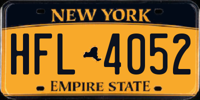 NY license plate HFL4052