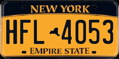 NY license plate HFL4053