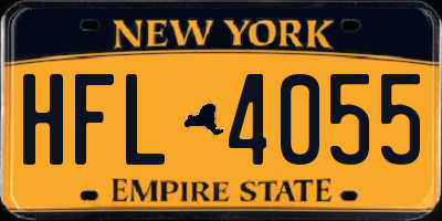 NY license plate HFL4055
