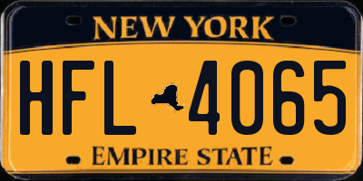 NY license plate HFL4065
