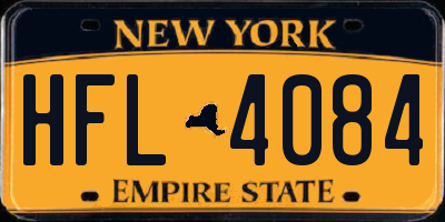 NY license plate HFL4084