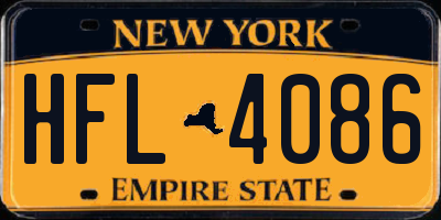 NY license plate HFL4086