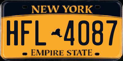 NY license plate HFL4087