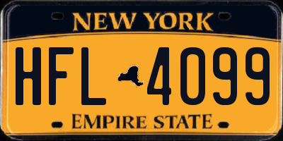 NY license plate HFL4099