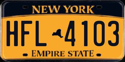 NY license plate HFL4103