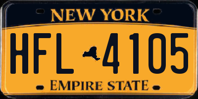 NY license plate HFL4105