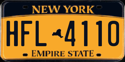 NY license plate HFL4110