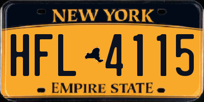 NY license plate HFL4115