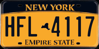 NY license plate HFL4117