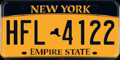 NY license plate HFL4122