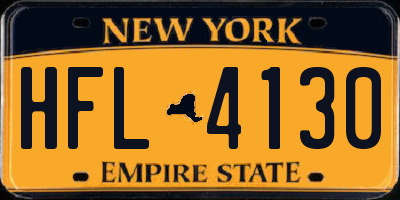 NY license plate HFL4130