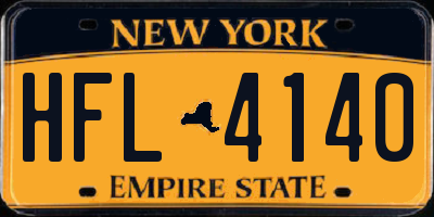 NY license plate HFL4140