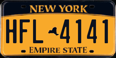 NY license plate HFL4141