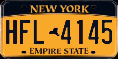 NY license plate HFL4145
