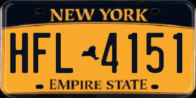 NY license plate HFL4151