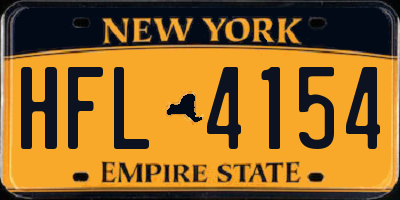 NY license plate HFL4154