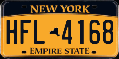 NY license plate HFL4168