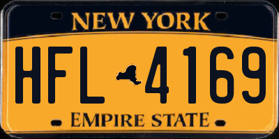 NY license plate HFL4169