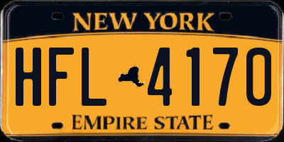 NY license plate HFL4170