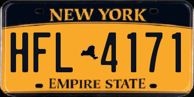NY license plate HFL4171