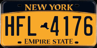 NY license plate HFL4176