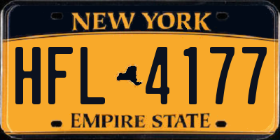 NY license plate HFL4177