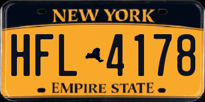 NY license plate HFL4178