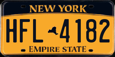 NY license plate HFL4182
