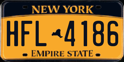 NY license plate HFL4186