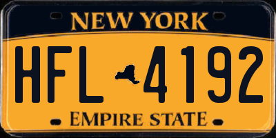 NY license plate HFL4192