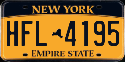 NY license plate HFL4195