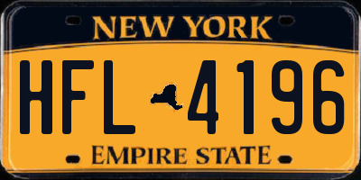 NY license plate HFL4196