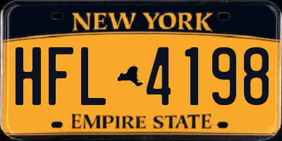 NY license plate HFL4198