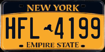 NY license plate HFL4199