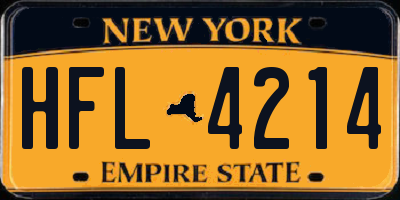 NY license plate HFL4214
