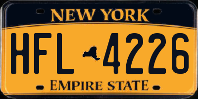 NY license plate HFL4226