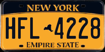 NY license plate HFL4228