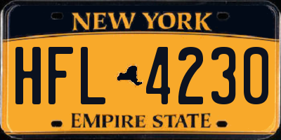 NY license plate HFL4230