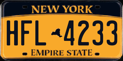 NY license plate HFL4233