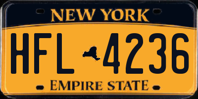 NY license plate HFL4236