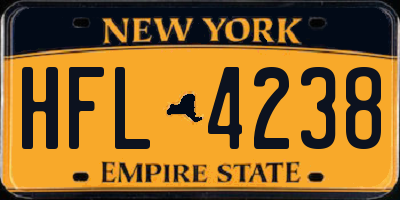 NY license plate HFL4238